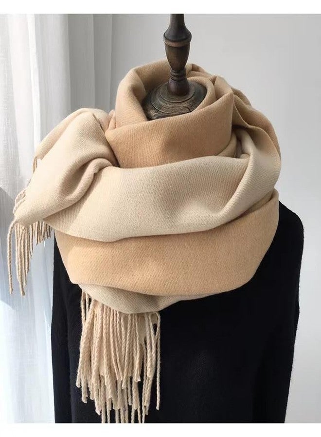FGSS Unisex Classic Two-Tone Winter Scarf - Warm Soft Cashmere Feel Fringe Wrap Scarves for Men Women - Image 2